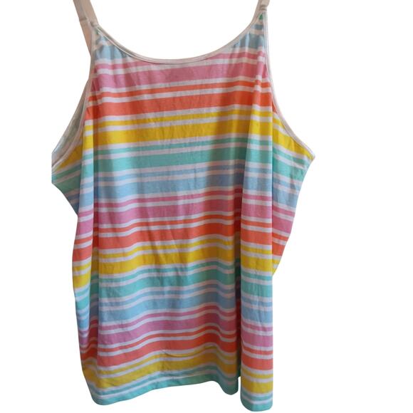 Lucy Diamonds Tank, junior girls plus size 6X or women's size 2X striped, NWT - Picture 2 of 5